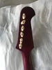 Niestandardowy sklep 335 pół pustej matte wino czerwona jazz elektryczna gitara ogniarnia straży gitary podzielony blok inkrusta