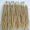 Bande dans les extensions de cheveux humains Bande de cheveux bouclés en vrac 10-26 pouces 200g 80pcs bande bouclée dans les extensions de cheveux remy inde