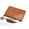 Badge Holder genuine leather ID Name card holder bus bank  holders keychain mini wallet small purses money bag