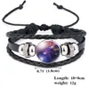 Space Galaxy Nebula Armbänder für Frauen Männer Edelstein Stern Mond Universum Sternenglas Cabochon Charme gewebtes Leder Armreif Schmuck Geschenk