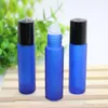 Przenośny 10ml Mini Roll na szklanych butelkach Zapach Perfumy Brązowe Brązowe Grube Butelki szklane Essential Oil Butelka Steel Metal Roller Ball 3010