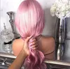 Brésilien Vierge Human Hair Wigs 13x4 Couleur rose nouecés nœuds naturels en dentelle de la cheveux avec cheveux bébé 3157444