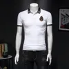 Herren-Poloshirt, Designer-Polohemden für Herren, modischer Fokus, Stickerei, Schlange, Strumpfband, kleine Bienen, Druckmuster, Kleidung, Kleidung, T-Shirt, schwarz-weißes Herren-T-Shirt, 5XL