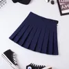 Tamanho grande saia plissada harajuku estilo preppy saias sólidas mini uniformes de escola japonesa bonito senhoras kawaii saia cinzento azul