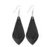 Leather ear ring set teardrop petals leaf leather pendant earrings female girl fashion elegant