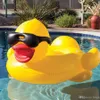Inflatable Pool Floats Rafts Swimming Yellow with Handles Thicken Giant PVC 82.6*70.8*43.3inch Duck Pools Float Tube Raft DH1136