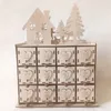 Boîte de calendrier de Noël - Boîte de rangement en bois pour calendriers de l'Avent avec 12 tiroirs de rangement Ornement Articles divers Bijoux pour Noël