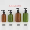 Entièrement 300 ml 500 ml Brun Green Pet Pet Round épaule Lotion Shampooing Gel Gel Hand Bottle Bottle Bottle Mettling personnalisable 2425107