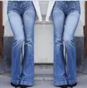 Panie Denim Flare Dżinsy Wysoka talia dla kobiet Skinny Denim Spodnie Kobiet Szerokiej Nogi Duży Rozmiary Spodnie