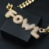 A-Z 0-9 Heavy Custom Name Lettere Collana a catena Uomo CZ Gioielli Hiphop con catena a maglie Cuabn per regalo