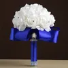 Handmade Bridesmaid Wedding Flowers Decoration Foam Rose Bridal Bridemaid White Satin Romantic bouquet