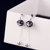 Groothandel- Mode Luxe Designer Leuke Bijen Parel Lange Drop Hanger Dangle Kroonluchter Stud Oorbellen voor Woman White Black