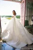 New White A-Line Wedding Dresses Alças Praia Lace Applique Jardim nupcial Bola Vestidos Trem da varredura Custom Made Vestidos de Noiva