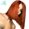 Wigs Side part auburn /copper red brazilian full Lace Front Wig Short Bob Lace Front simuliaton Human Hair Wigs For Black Women