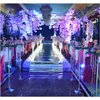 Étincelant mariage cristal pièce maîtresse passerelle allée perle rideau décoration acrylique fleur support haute table lustre décor gâteau stand