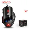 Original iMICE X7 USB Wired Gaming Mouse 7 Botões 2400dpi LED óptico com fio Cabo Gamer Rato Para Computador Portátil Ratos jogo profissional