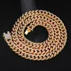 12mm Iced Out Gold Silver Miami Curb Cuban Link CHain CZ Bling Halsband för Mens Hip Hop Smycken