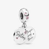 Nowy przylot 100% 925 Sterling Silver Forever Sisters Dangle Charm Fit Fit Oryginalny Europejski Urok Bransoletka Modna Akcesoria 251D