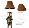 2020 Free shipping Wholesales Practice Portable BU YI Cartoon Animal Table Lamp Shades For Bedroom,Fox Desk Lamp (GREEN SCARF)