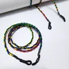 Rainbow Colored Eyewear Flätat Spectacle Lanyard Blandat med vaxad bomull och PU Lädersträngar Solglashållare