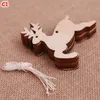 10 stks Nieuwjaar Natuurlijke Hout Kerstboom Ornament Houten Hangende Hangers Geschenken Sneeuw Eland Kerstdecoratie