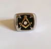 Stainless steel Knights templar Masonic Cross ring jewellery men's 18k Gold Silver Unique Freemasonry jewelry with crystal cz jewel stone black enamel