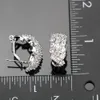 White Zircon Silver 925 Wedding Costume Jewelry Sets Women Bracelets Clip Earrings Pendant Necklace Rings Set Jewellery Gift Box