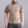 Men039s Tshirt taktyczny koszulka na zewnątrz kamuflaż strzelanie do polowania na bawełniane wędrówka z krótkim rękawem odzież 1781415