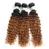 Donker Honingblond Haarkleur Volledig 1B30 Blond Ombre Braziliaanse Diepe Golf Krullend Menselijk Haar Weave Inslag Extensions 34 Bundels8107008