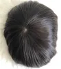 Мужская парик прямой полный шелковый базовый базовый парик Topee Chinee Remy Remy человеческие волосы система мужчин замена волос Fast Express доставку