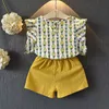 2 3 4 5 6 7 8 Year Girls Clothes 2019 New Summer Casual Children Clothing Set Pineapple Printed Tops Shorts 2pcs Kids Suits3364230