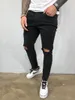 E-BAIHUI 2021 styl europejski nowe męskie jeansy z dziurami stretch elastyczne nogawki dżinsy podarte męskie spodnie dżinsowe S-2XL