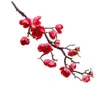 Konstgjord blomma Cherry Spring Plum Peach Blossom Branch 60cm Silke Flower Tree Flower Bud For Wedding Party Decors GB537