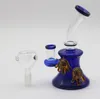 17cm Tall Green Blue Smoking Pipes Handmade Glass Bowl with 14.4mm Joint Bowls Oil Rigs Hookahs Gift for Friend