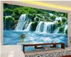 Papier peint mural 3d, cascade d'eau, paysage tridimensionnel, peinture murale de fond, 6852089