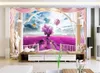 Beställnings- foto tapet 3d lavendel varmluftsballong romersk balkong 3d vardagsrum sovrum bakgrunds vägg dekoration tapeter