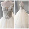 Suknia balowa z koralikami 2020 SURSE SURTY SPAGHETTI Tiulle Długość podłogi niestandardowe ślubne suknie ślubne Vestido de novia s