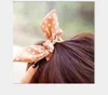 Nowy 100 sztuk / partia Dzieci Kobiety Zespół Włosów Cute Polka Dot Bow Królik Uszy Na głowę Dziewczyna Pierścień Scrunchy Kids Ponytail Uchwyt Włosów Akcesoria