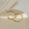 Wysokiej jakości przesadzone złote kolczyki obręcze dla kobiet srebrne duże kolczyki okrągłe pierścień mody Akcesoria 8907750