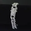 12mm hommes Miami cubain lien chaînes or argent diamant glacé Hip Hop CZ Bracelet hommes simulé Bling strass Bracelets