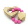 رواتب بيبي Teether Gature Gate Beech Wood Bearing Teathers Phem Toys Shower Play Chew Round Round Wooden Beads5370321