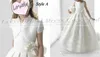 Två stycken handgjorda pageant klänningar med jacka bollklänningar för tjejer blomma flicka klänning 2018 heliga första nattliga klänningar för bröllop formella