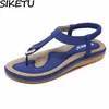 Siketu Chaussures D'été Femmes Bohême Ethniques Tongs Doux Sandales Plates Femme Casual Confortable Plus La Taille Sandales Compensées 35-45 Y19070503