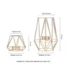 Modern Geometric Tealight Candle Holder Metallic Gold Hexagon Shaped Metal Decoration for Home Wedding Churches Restaurang Event