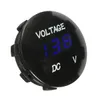 12V Motorcykel LED Digital Display Volt Meterr Vattentät Mini Round Panel Meter för bilbåt Yacht - Grön