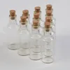 15ml Mini Atacado transparentes Garrafas de vidro Frascos com Rolha Limpar Desejando Presente garrafas 50pcs / lot