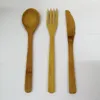 3 Pcs/Set Reusable Bamboo Flatware Portable Cutlery Set Knives Fork Spoon Travel Camp Dinnerware Set Cooking Kitchen Tools BH2308 CY