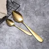 Gold Cutlery Set łyżka widelca łyżki mrożone stal nierdzewna żywność zachodnie narzędzie stołowe eea1197