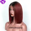 Nueva peluca frontal de encaje 360, pelucas cortas de Bob sintético para mujeres, pelucas frontales de encaje completo brasileño/rojo Remy para mujeres