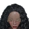 Syntetiska spetsfront peruker för svarta kvinnor Afro Kinky Curly Long Hair Wigs med gratis Wig Cap Värmebeständighet Hög temperaturfiber